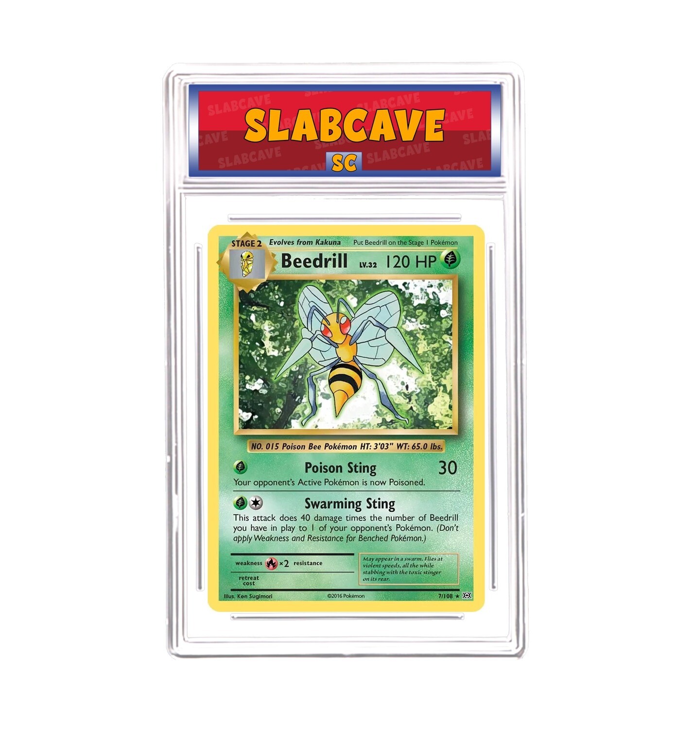 Graded Pokemon Card: SC 8 - Beedrill 7/108 [XY Evolutions] [Rare Non Holo]