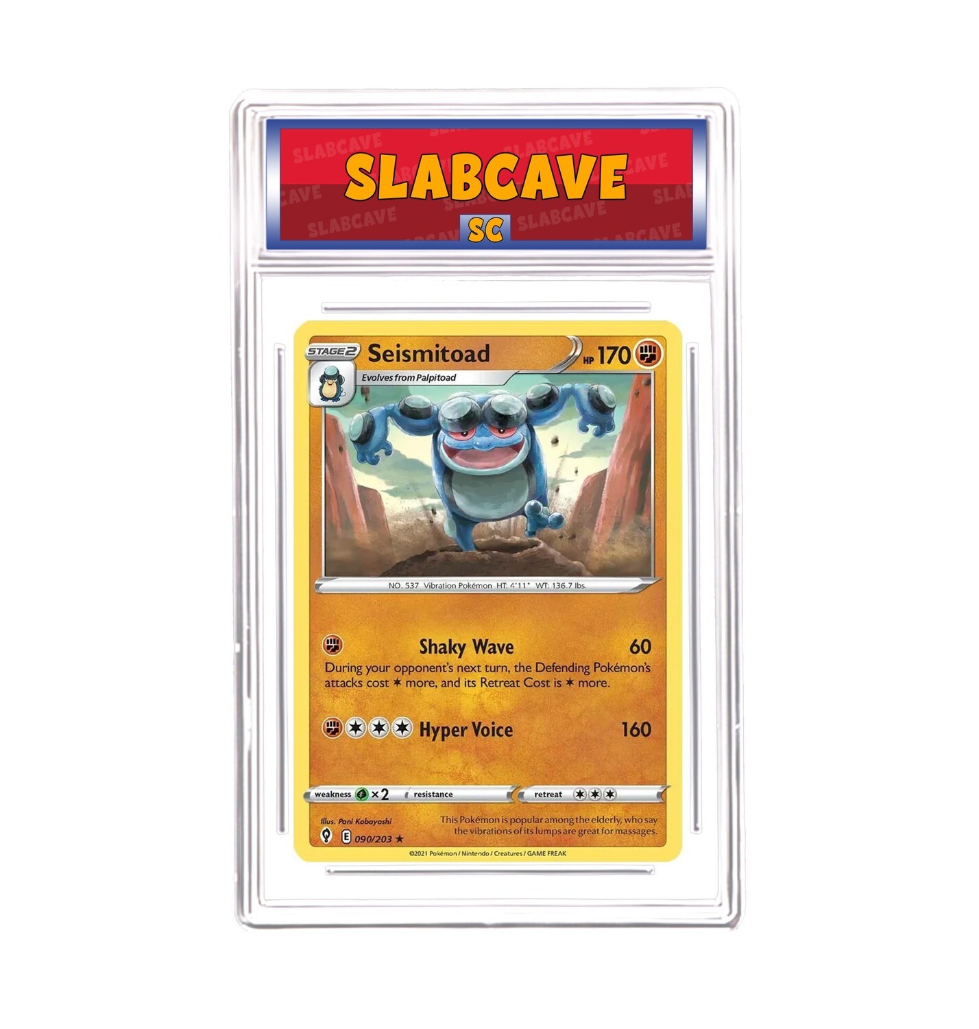 Graded Pokemon Card: SC 9 - Seismitoad 090/203 [SWSH Evolving Skies] [Rare Reverse Holo]