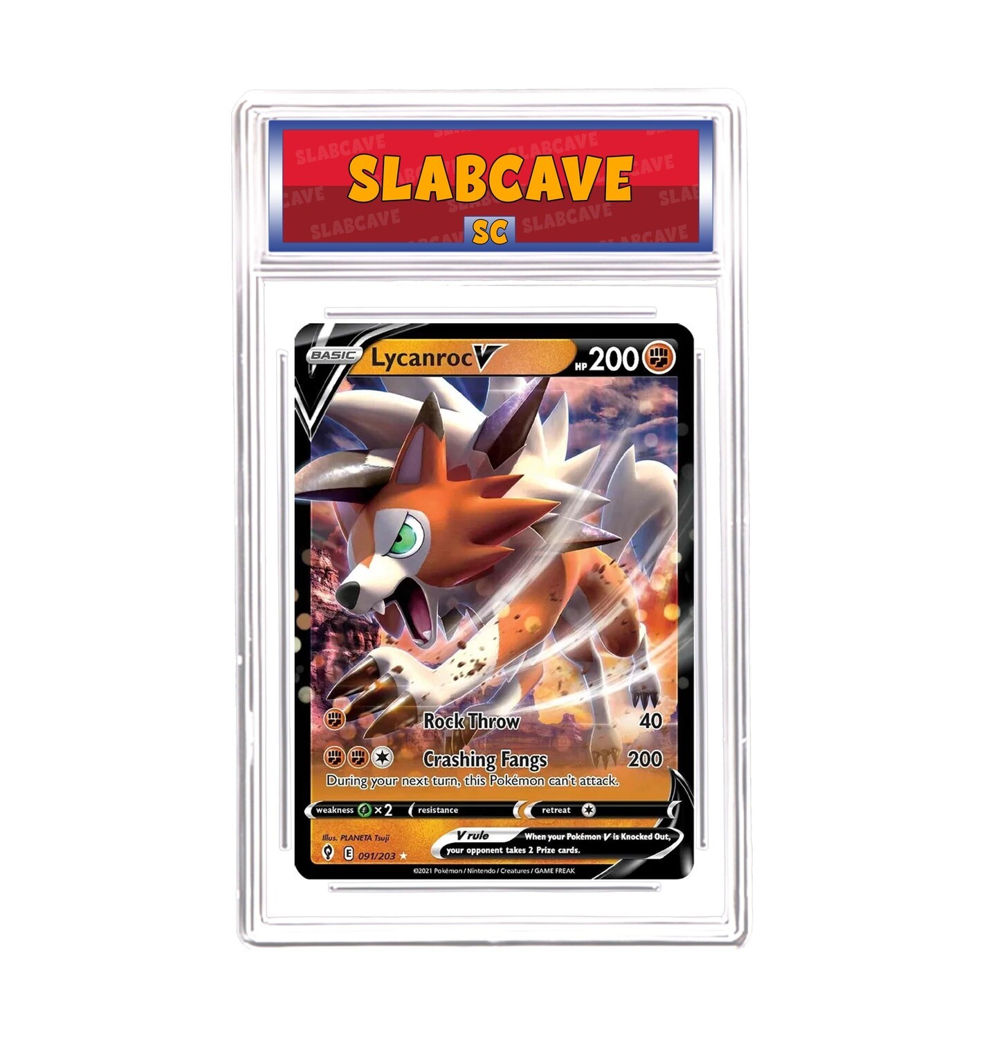 Graded Pokemon Card: SC8 - Lycanroc V 091/203 [SWSH Evolving Skies] [Ultra Rare]