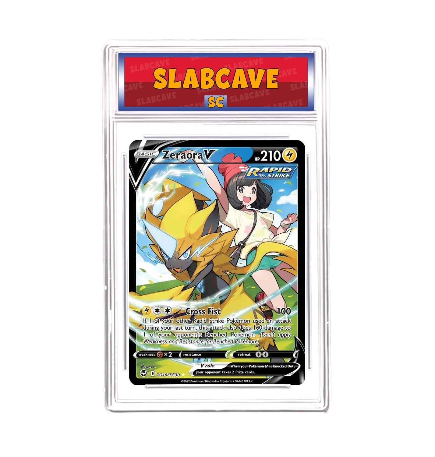 Graded Pokemon Card: SC 8 - Zeraora V TG16/TG30 [SWSH Silver Tempest] [Trainer Gallery]