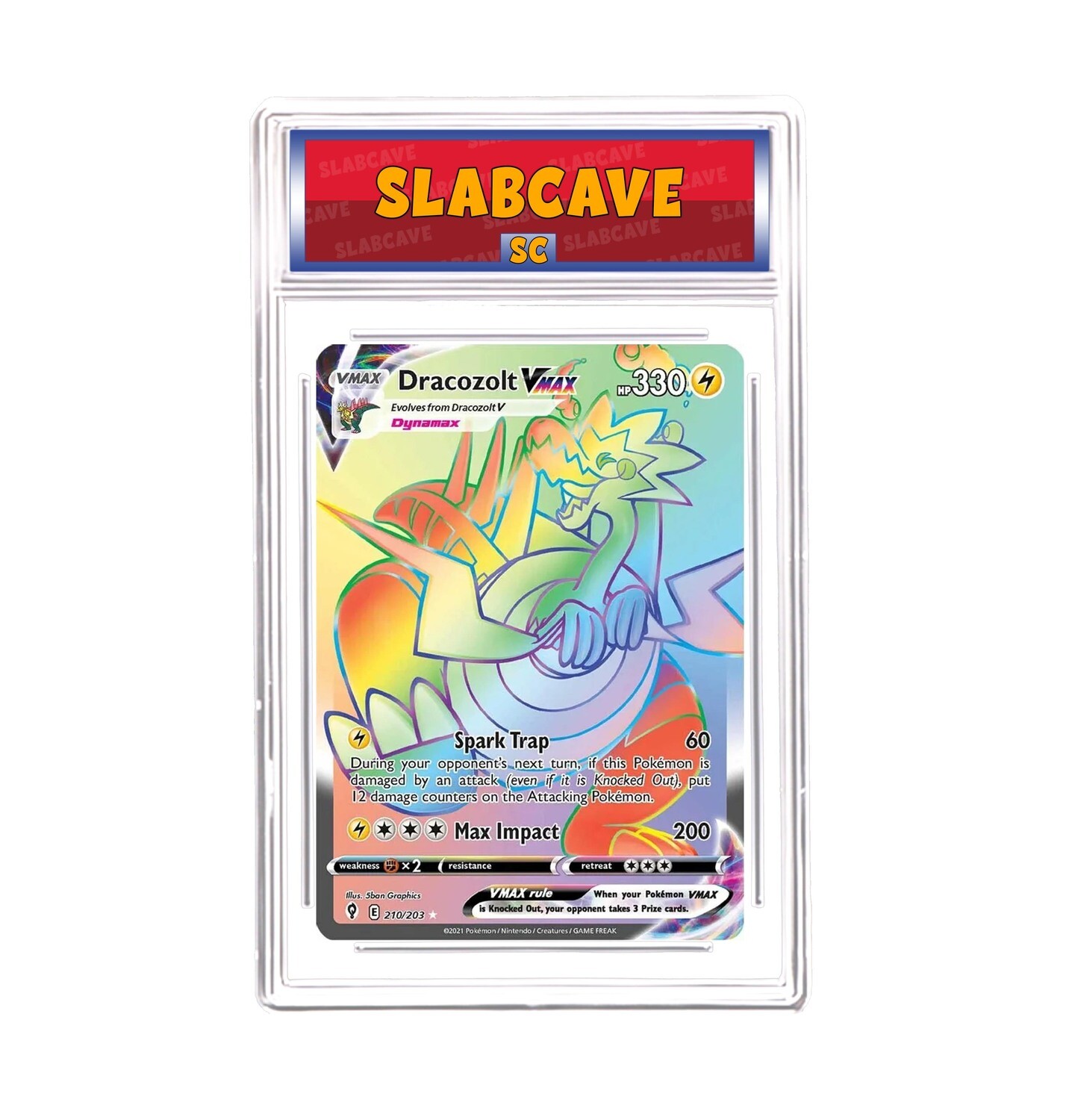 Graded Pokemon Card: SC 10 - Dracozolt VMAX 210/203 [SWSH Evolving Skies] [Secret Rare Rainbow]