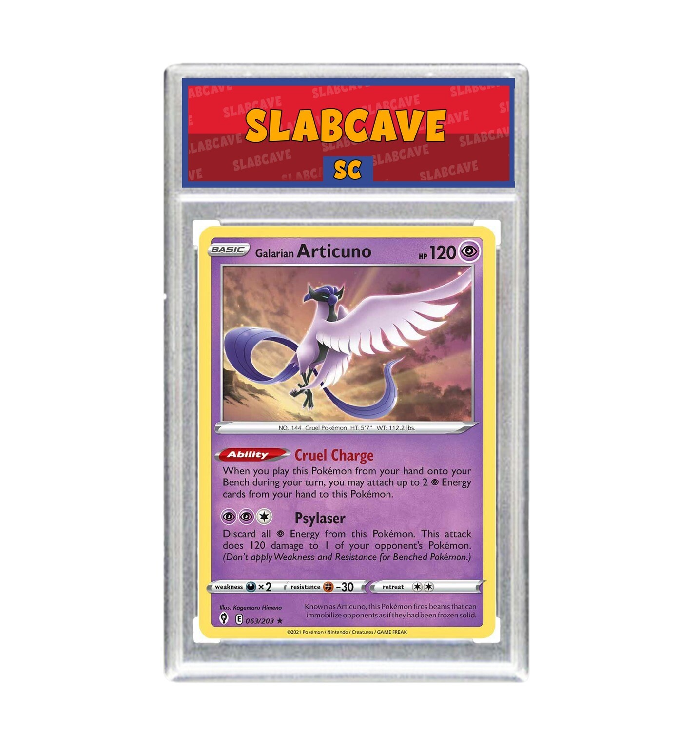 Graded Pokemon Card: SC 8 - Galarian Articuno 063/203 [SWSH Evolving Skies] [Rare Holo]