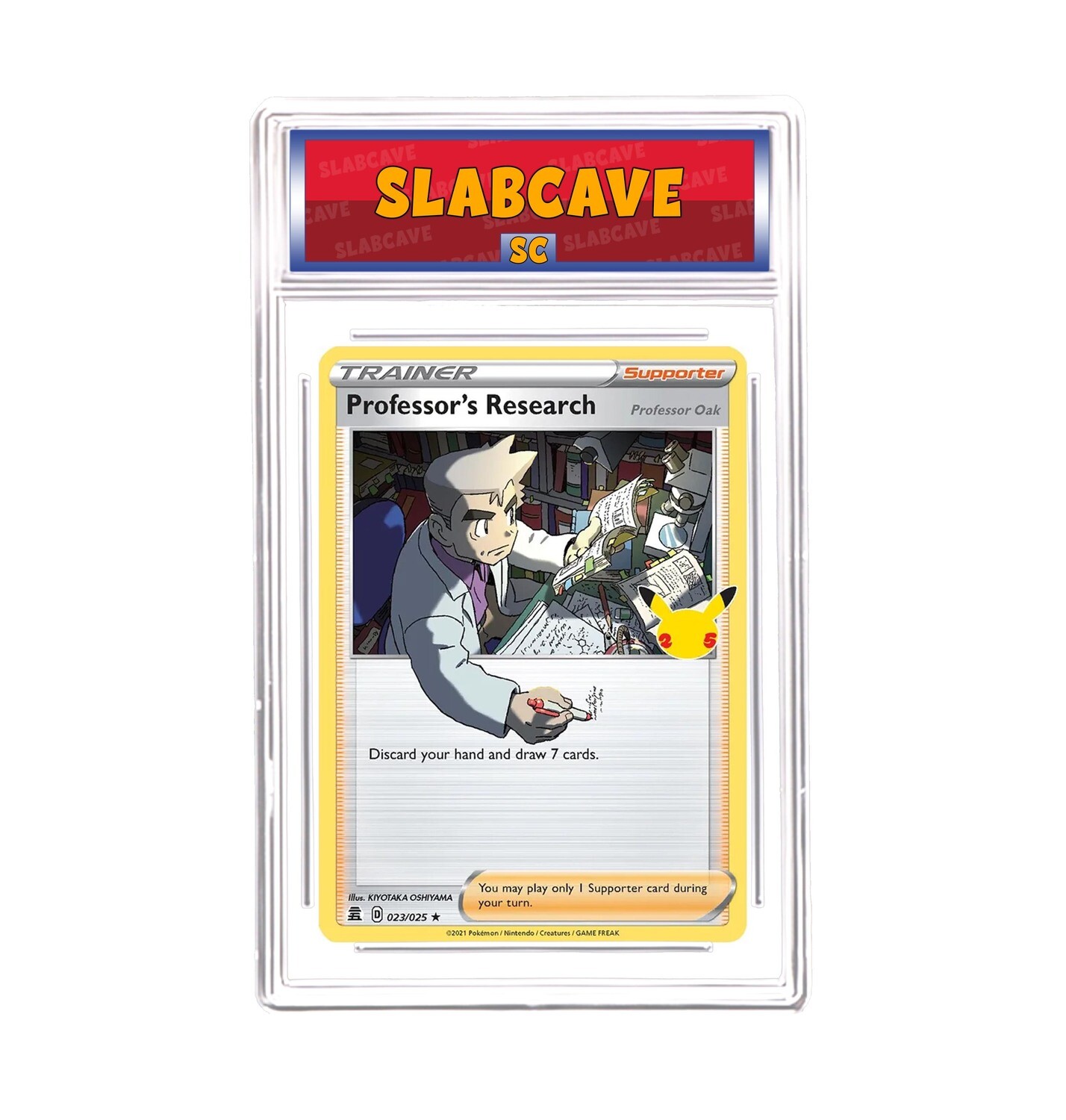 Graded Pokemon Card: SC 9 - Professor's Research 023/025 [SWSH Celebrations] [Rare Holo]