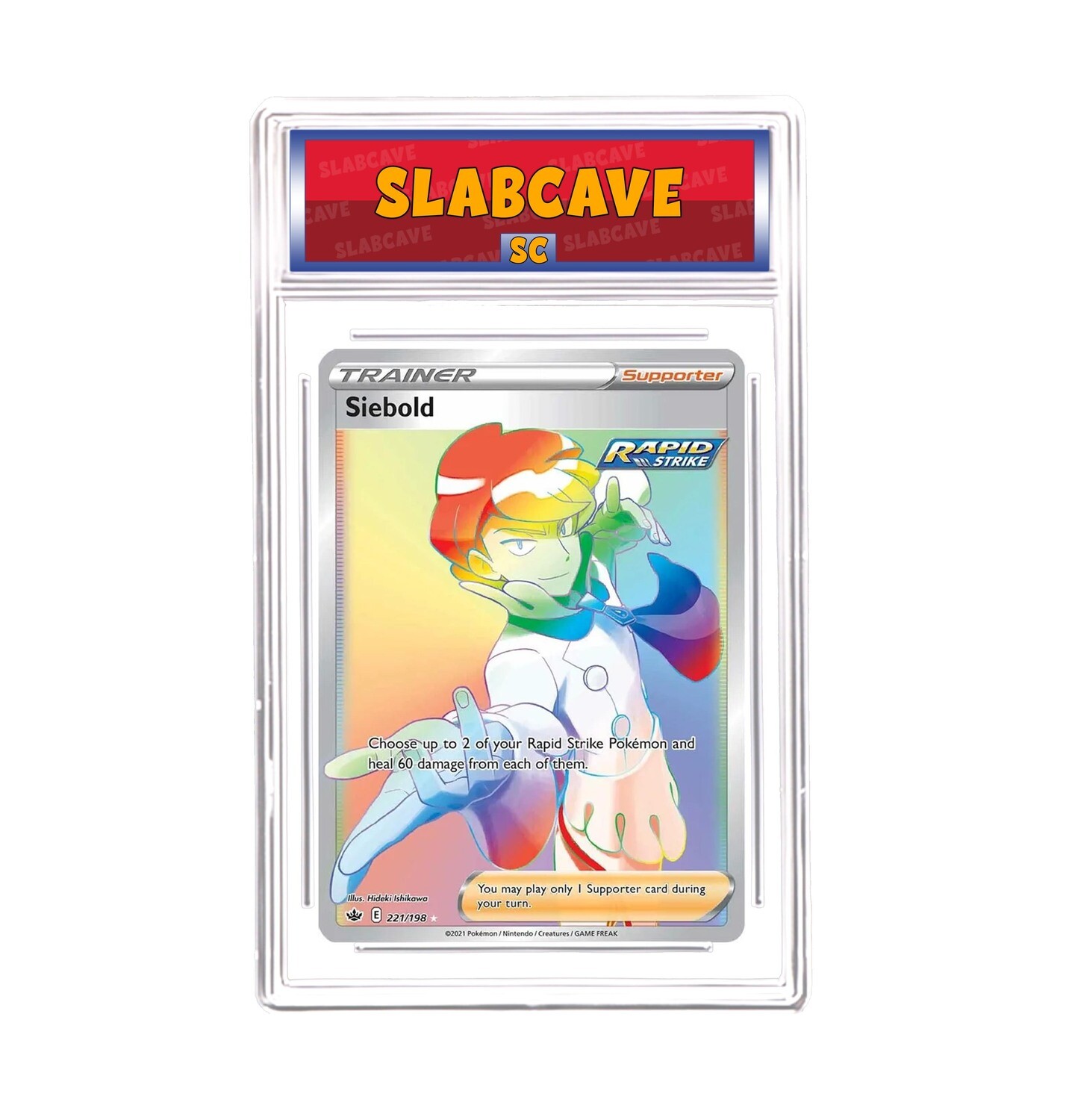 Graded Pokemon Card: SC 10 - Siebold 221/198 [SWSH Chilling Reign] [Secret Rare Rainbow]