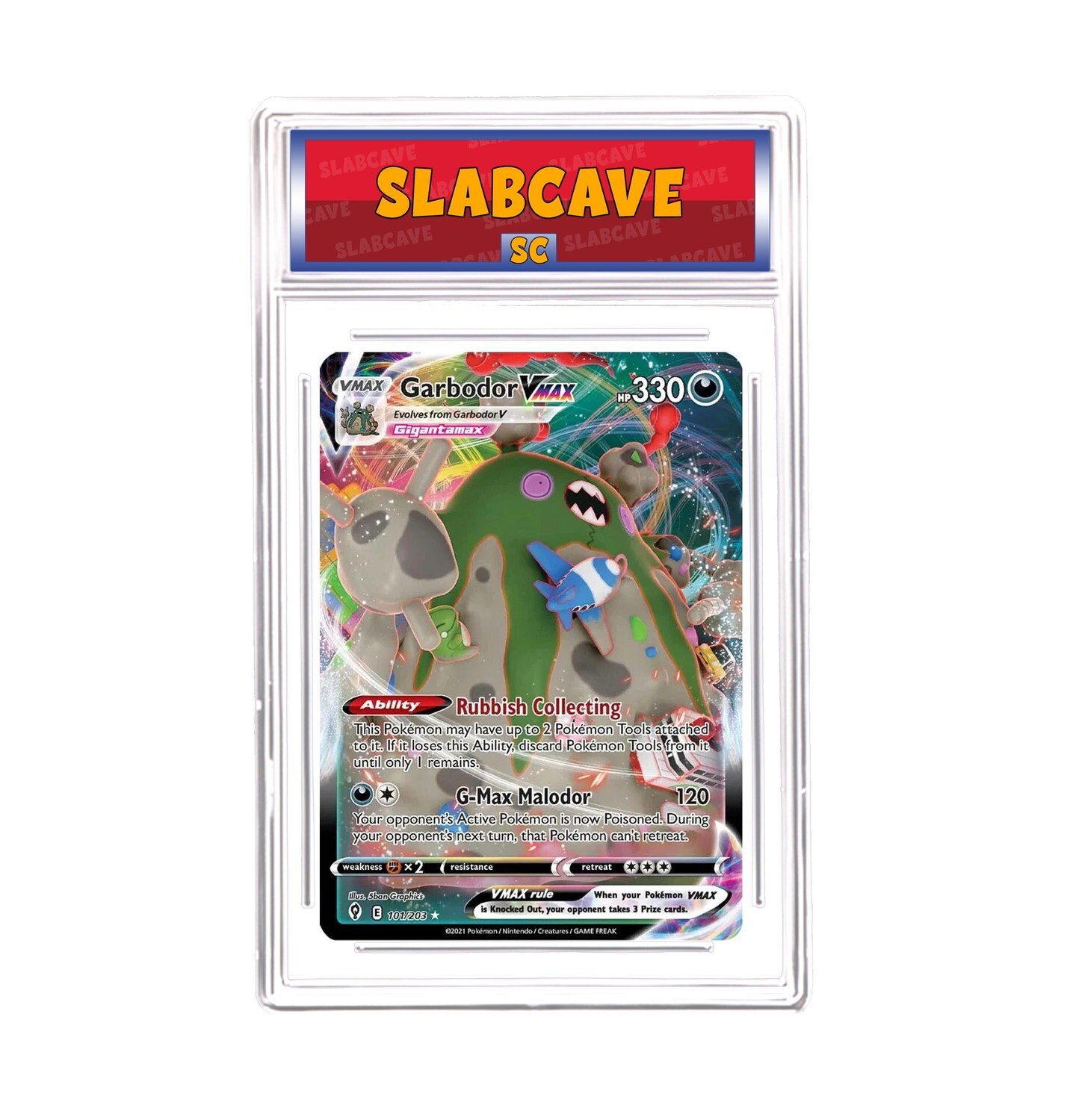 Graded Pokemon Card: SC 9 - Garbodor VMAX 101/203 [SWSH Evolving Skies] [Ultra Rare]