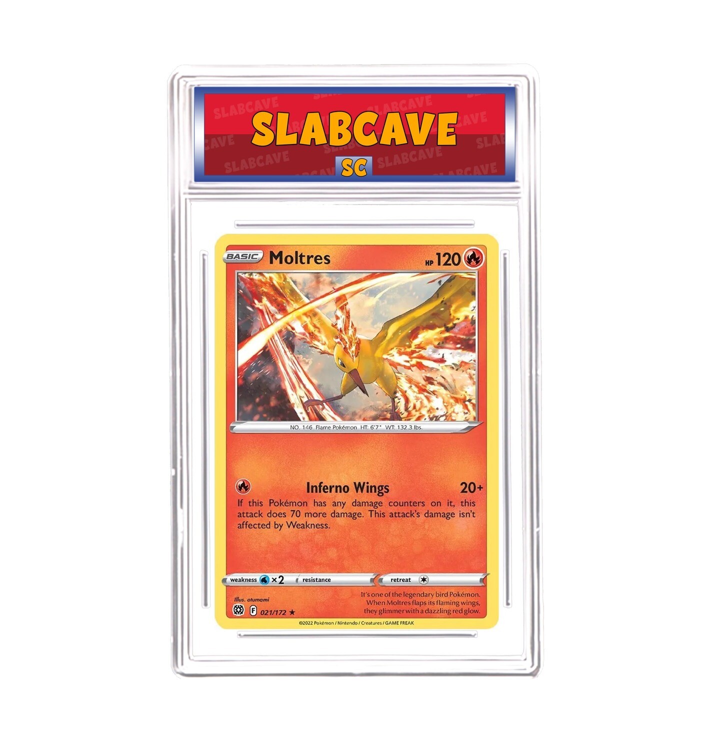 Graded Pokemon Card: SC 10 - Moltres 021/172 [SWSH Brilliant Stars] [Rare Holo]