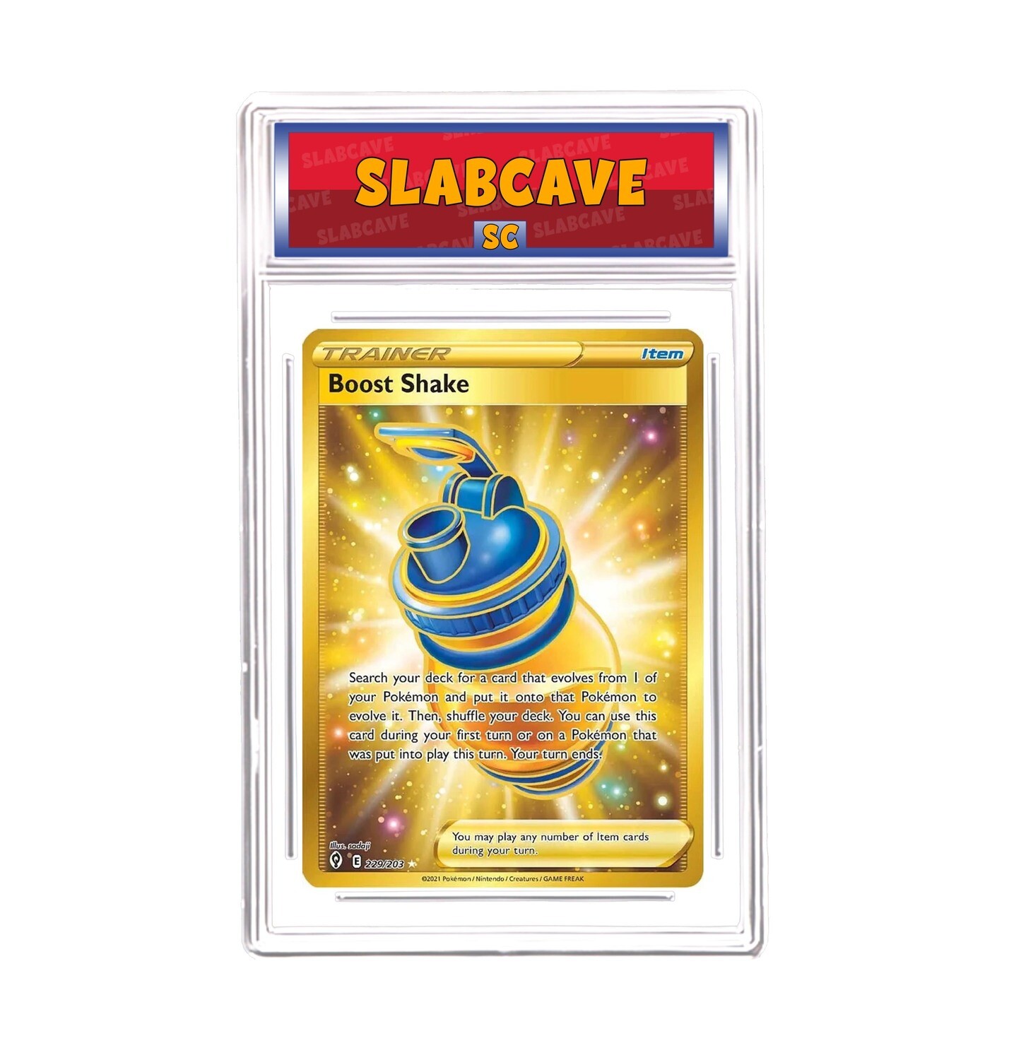Graded Pokemon Card: SC 10 - Boost Shake 229/203 [SWSH Evolving Skies] [Secret Rare Gold]