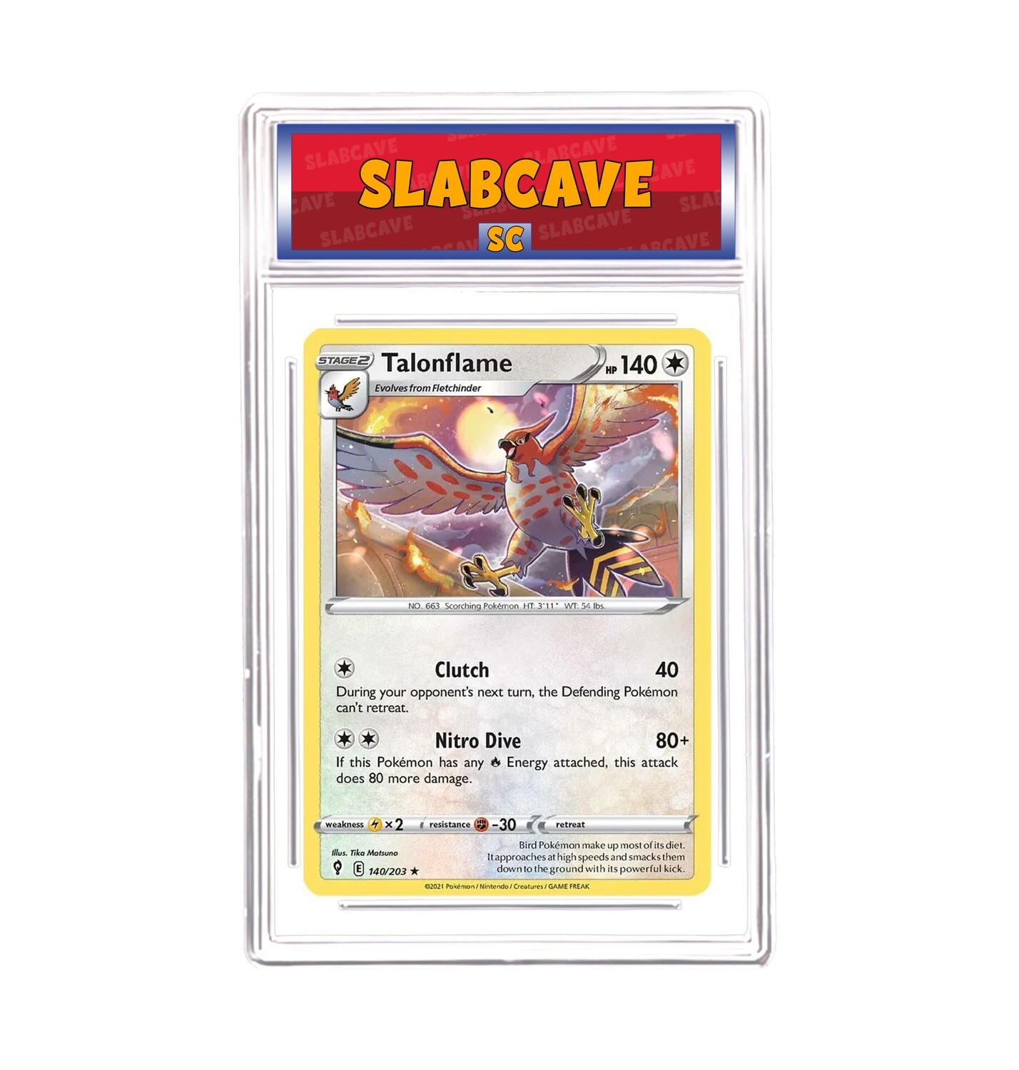 Graded Pokemon Card: SC 10 - Talonflame 140/203 [SWSH Evolving Skies] [Rare Non Holo]