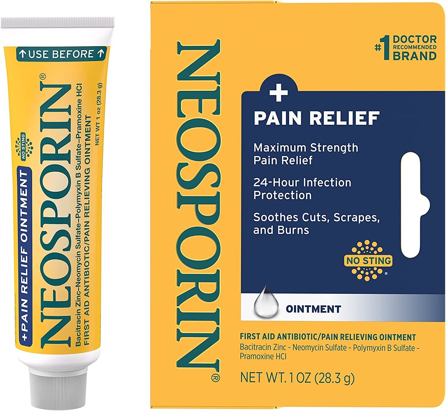 Neosporin - Maximum-Strength Pain Relief Dual Action Ointment Antibiotic & Analgesic [1 OUNCE]