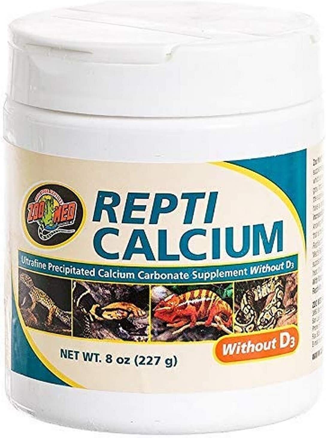 Zoo Med Reptile Calcium without Vitamin D3 [8 Ounce]