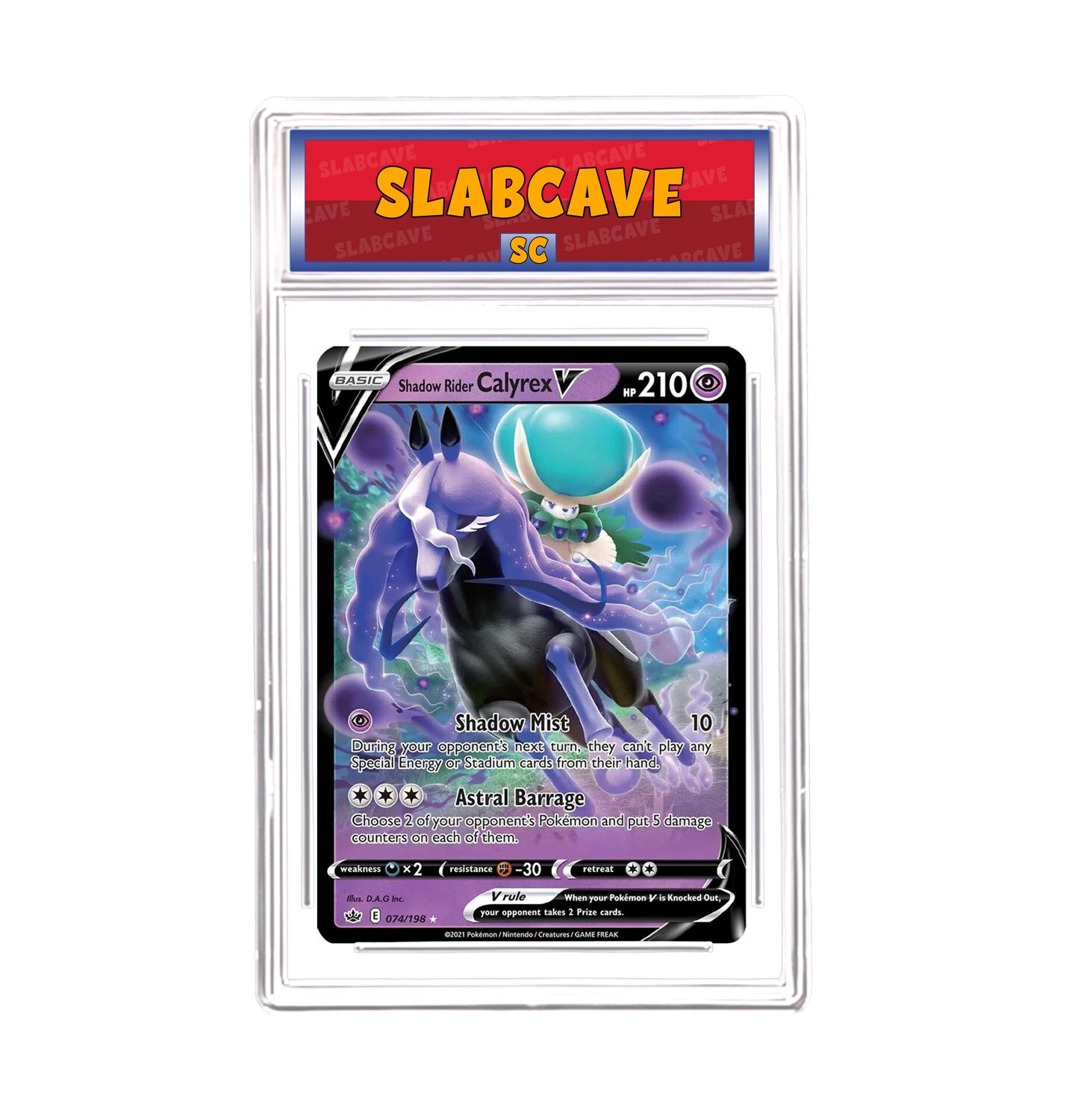 Graded Pokemon Card: SC 10 - Shadow Rider Calyrex V 074/198 [SWSH Chilling Reign] [Ultra Rare]