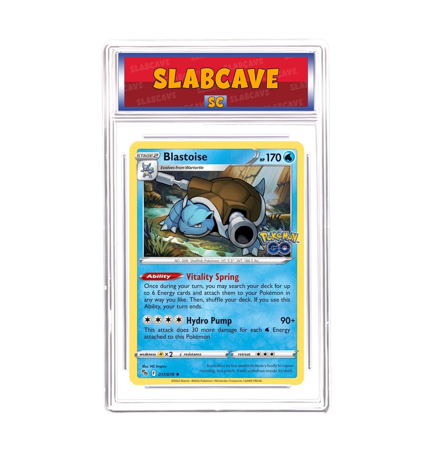 Graded Pokemon Card: SC 9 - Blastoise 017/078 [SWSH Pokemon GO] [Rare Holo]