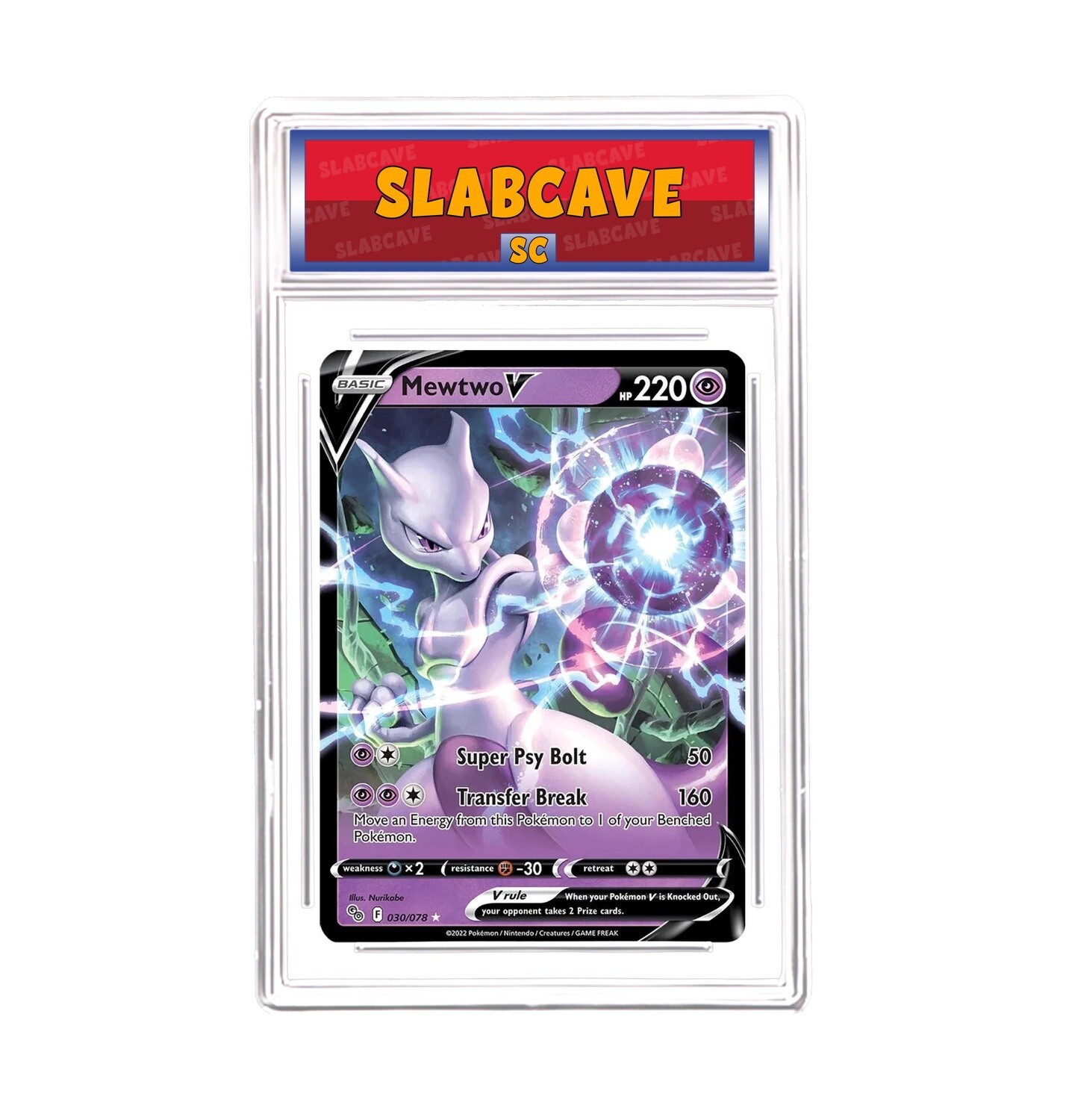 Graded Pokemon Card: SC 8 - Mewtwo V 030/078 [SWSH Pokemon GO] [Ultra Rare]