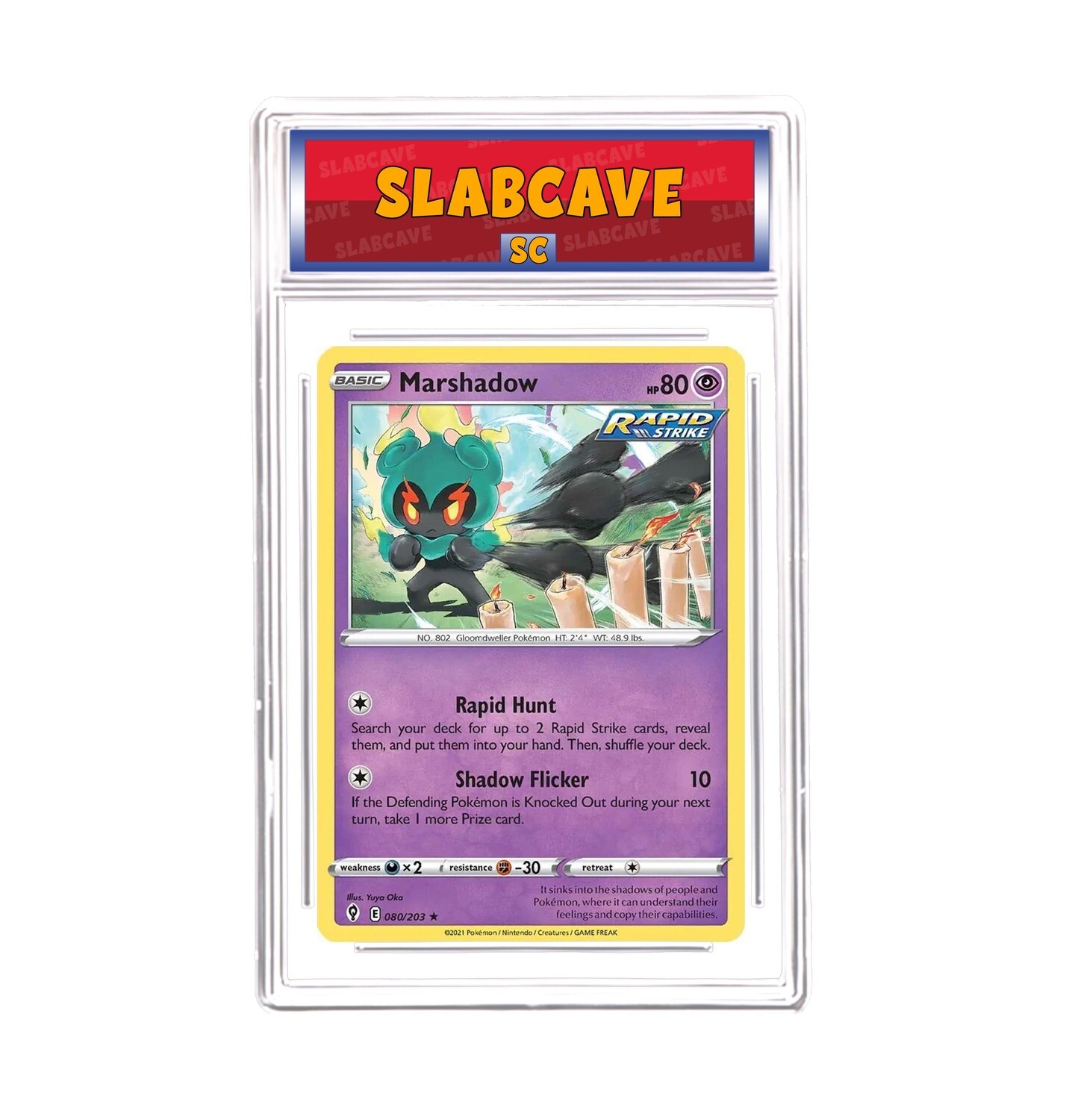 Graded Pokemon Card: SC10 - Marshadow 080/203 [SWSH Evolving Skies] [Rare Holo]