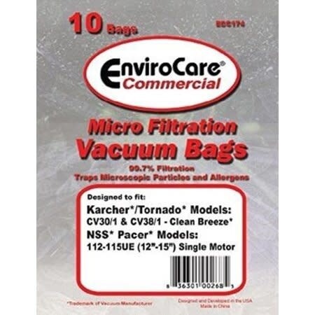 Karcher Bags 10pk ECC174 CV30 CV38/1 Bissell NSS Pacer Tornado