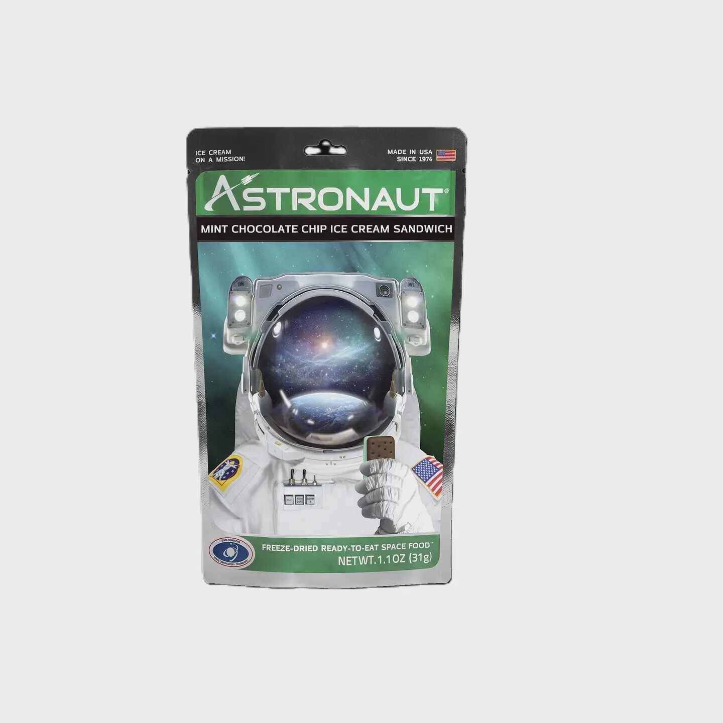 Astronaut Mint Choc Chip Ice Cream, Freeze Dried
