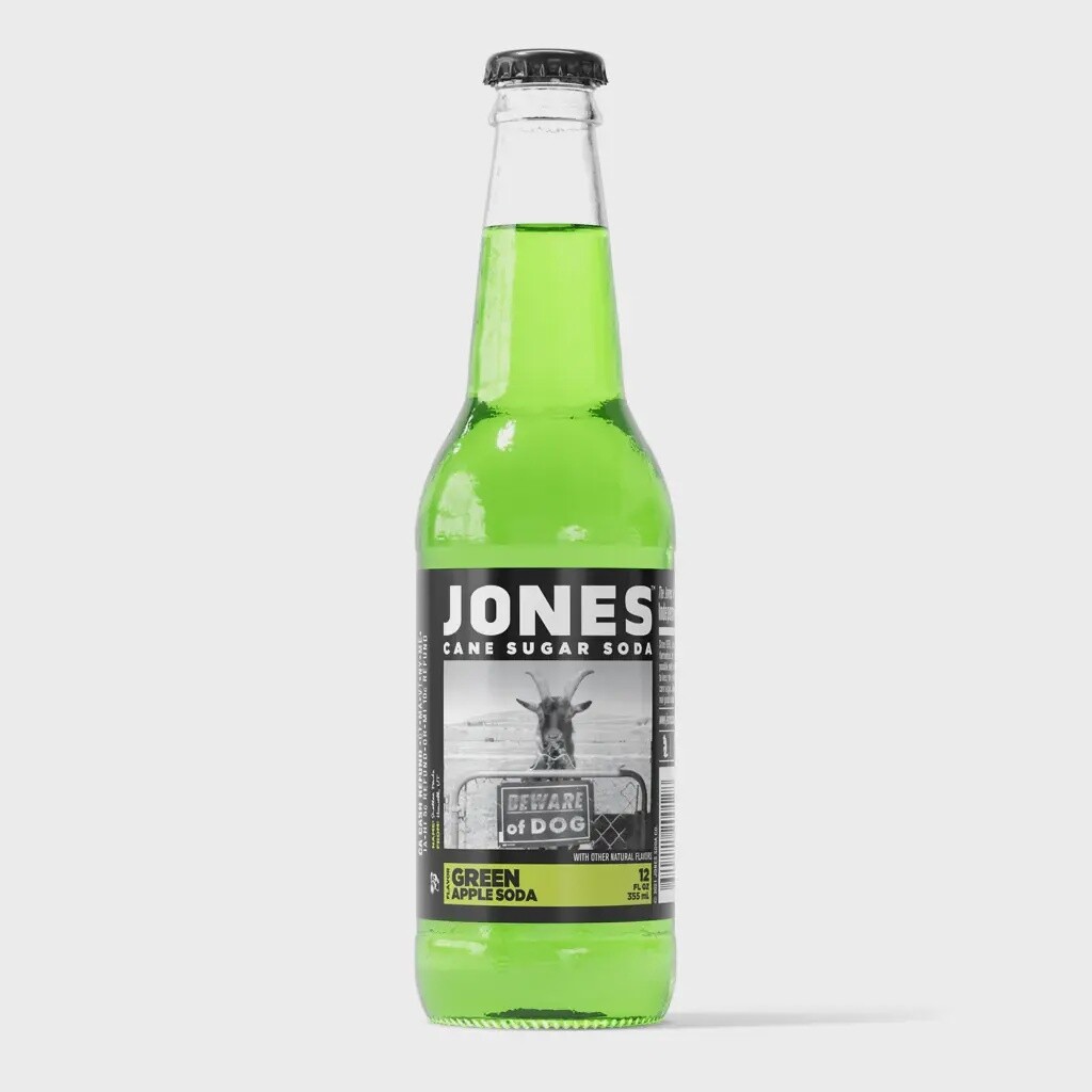 Jones Green Apple Cane Sugar Soda (Canada)