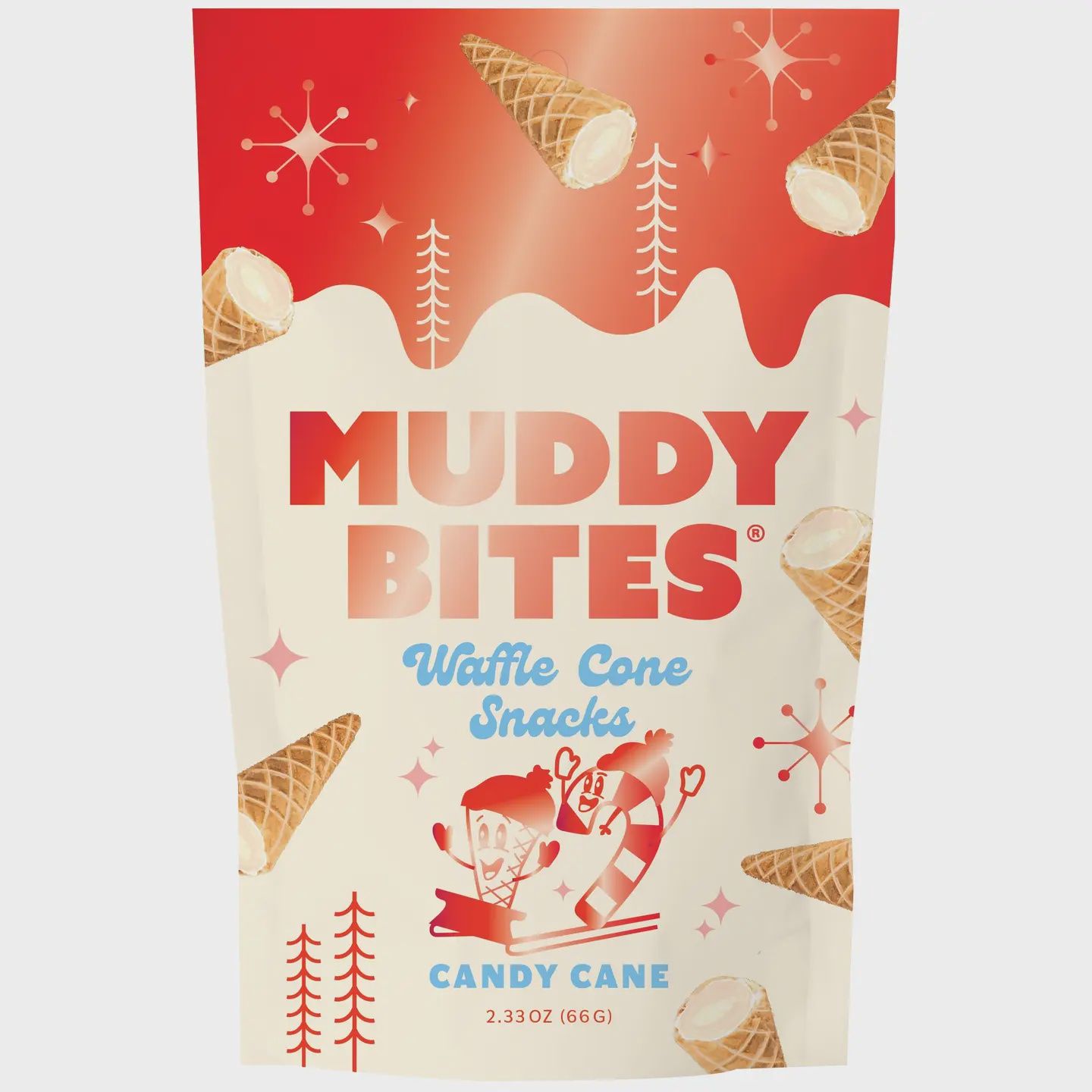 Muddy Bites Candy Cane 2.33oz Pouch