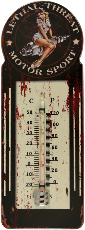PIN-UP SPARK PLUG - METAL THERMOMETER