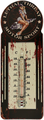 PIN-UP SPARK PLUG - METAL THERMOMETER