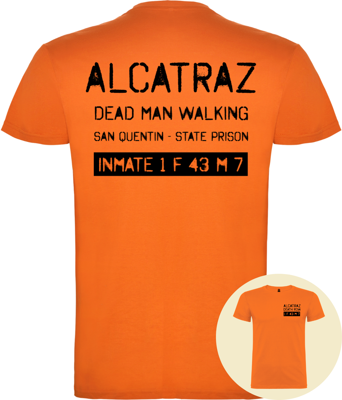 Alcatraz_Death_row_Dead_man_walking_T-shirt_Funky_Monkey®_orange