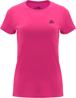 Plain fuchsia pink T-shirt with Funky Monkey chest logo casual fun and comfortable for everyday wear