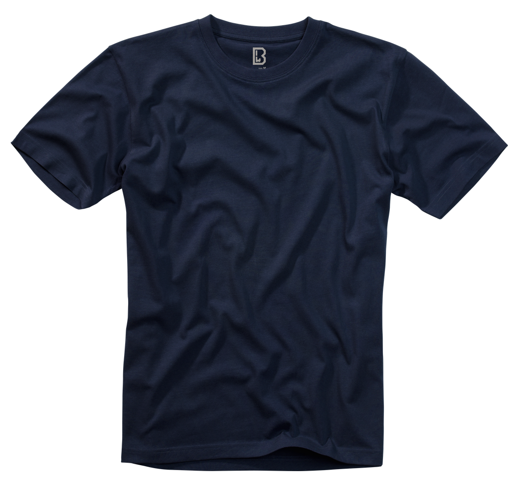 Brandit Navy Tee – Unisex Everyday Comfort Front view of unisex Brandit navy T-shirt, soft cotton, round neck, short sleeves