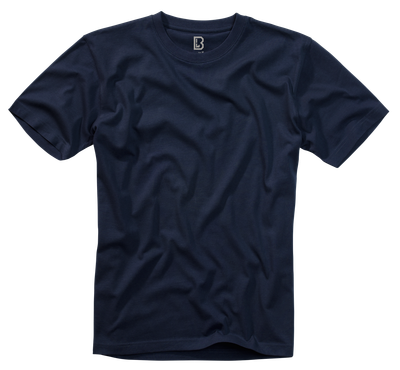 Brandit Navy Tee – Unisex Everyday Comfort Front view of unisex Brandit navy T-shirt, soft cotton, round neck, short sleeves