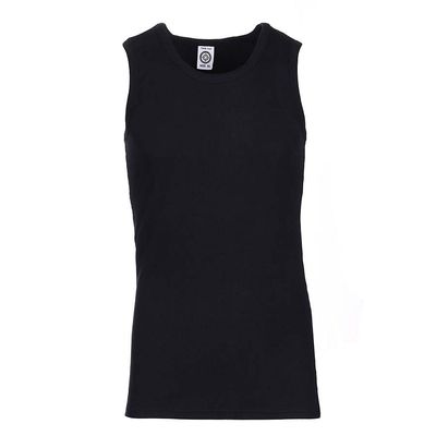 Tanktop Black - Soft Cotton Unisex Unisex Fostex Black Tanktop, front view – 100% cotton, sleeveless, clean minimal design by Funky Monkey®.