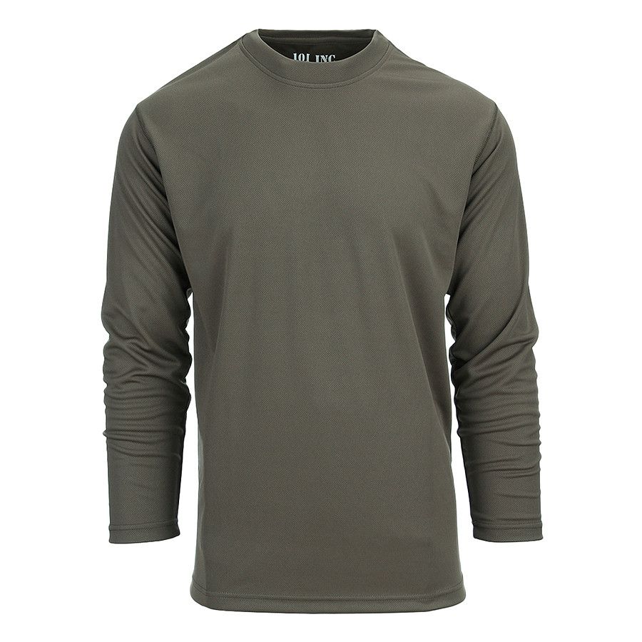 Tactical Longsleeve Olive – Quick Dry Comfort 101 INC Tactical Longsleeve Olive Green, Quick Dry, front view – Funky Monkey®