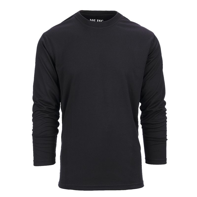 101 INC Tactical Longsleeve in black – front view, Quick Dry tactical performance shirt.