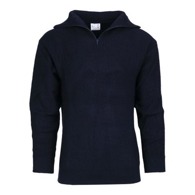 Sailor Sweater Dark Blue Fostex Sailor Sweater dark blue – front view, high collar with zipper.