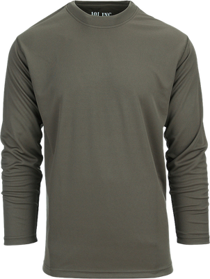 101 INC Tactical Longsleeve olijfgroen Quick Dry, vooraanzicht – Funky Monkey®