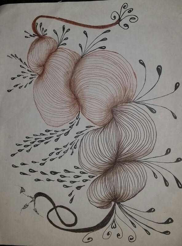 Connections, Ink &amp; Colored Pencil on 8 x 10 paper. Unframed.