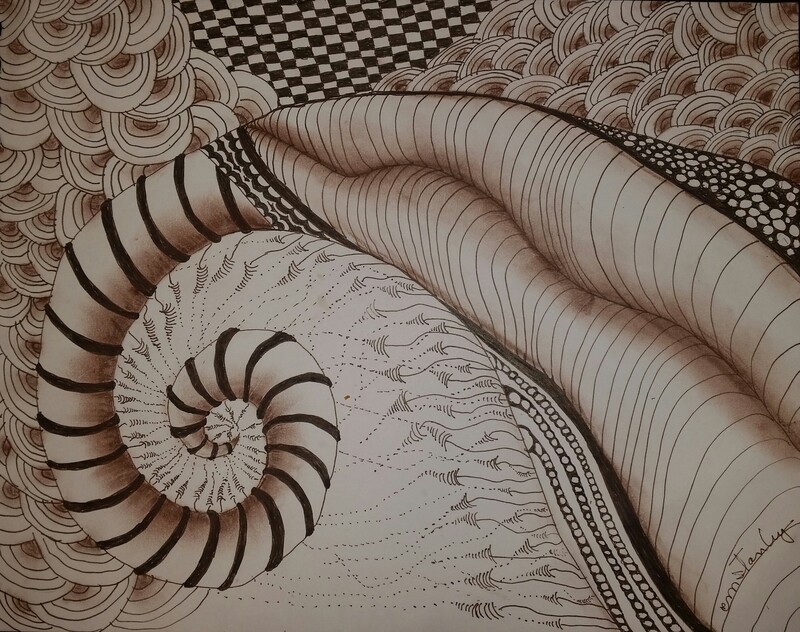 Pulled Apart, Ink &amp; Colored Pencil on 8 x 10 paper. Unframed.