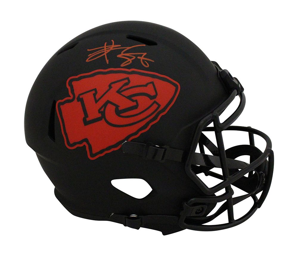 Travis Kelce Autographed Kansas City Chiefs F/S Eclipse Speed Helmet BAS