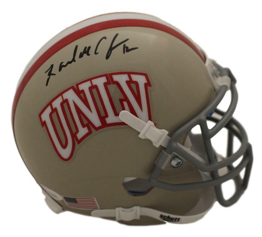 Randall Cunningham Autographed UNLV Rebels Grey Schutt Mini Helmet JSA
