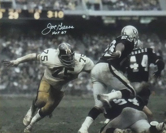 Joe Greene Autographed Pittsburgh Steelers 16x20 (vs Oakland) Photo w/HOF 87 JSA