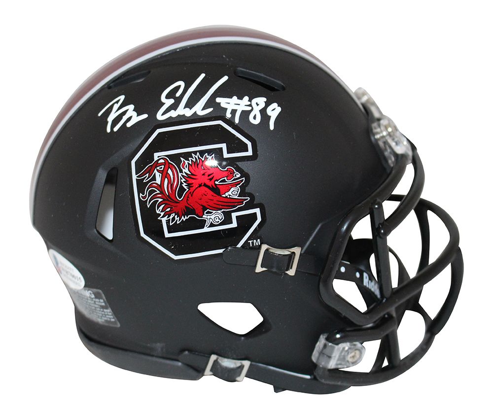 Bryan Edwards Signed South Carolina Gamecocks Black Matte Mini Helmet BAS