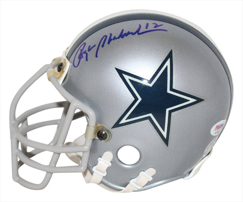 Roger Staubach Signed Dallas Cowboys 1976 Authentic Mini Helmet PSA