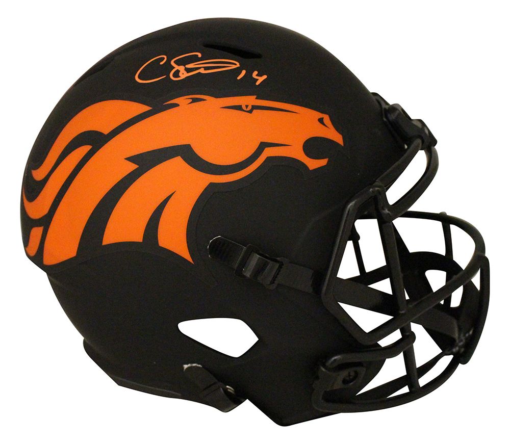 Courtland Sutton Autographed Denver Broncos Eclipse F/S Eclipse Helmet JSA