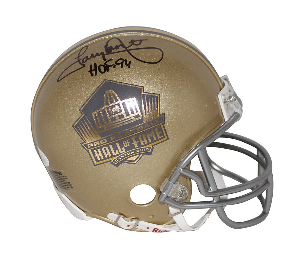 Tony Dorsett Autographed/Signed Hall Of Fame Gold Mini Helmet HOF JSA