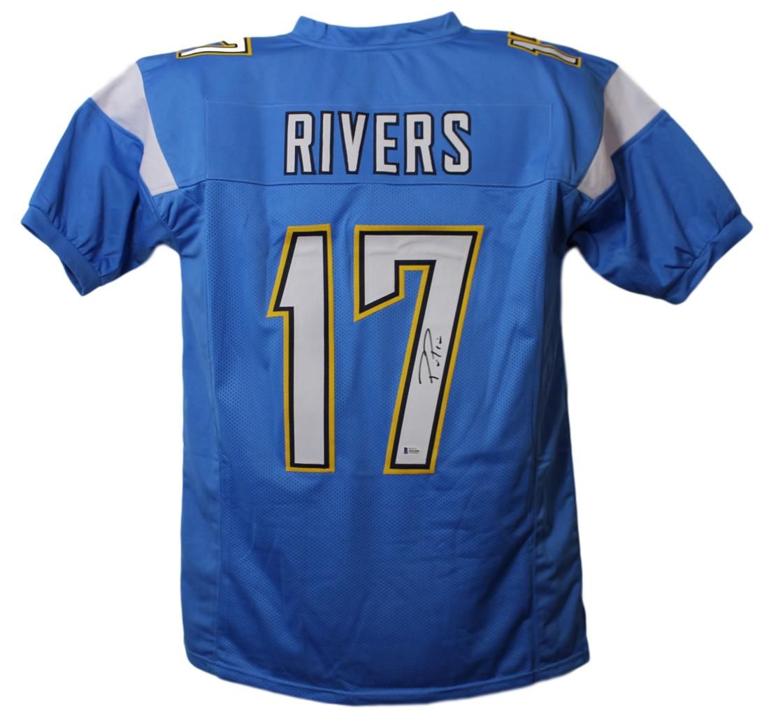 Phillip Rivers Autographed Los Angeles Chargers Blue XL Jersey BAS