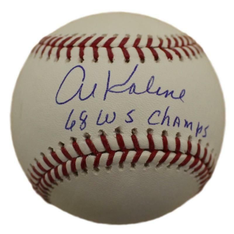 Al Kaline Autographed Detroit Tigers OML Baseball 68 WS Champs JSA
