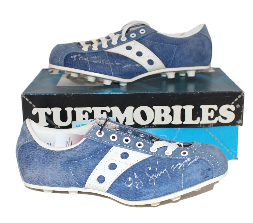 O.J. Simpson Signed Buffalo Bills Blue Tuffmobile Cleats Juice Is Loose JSA