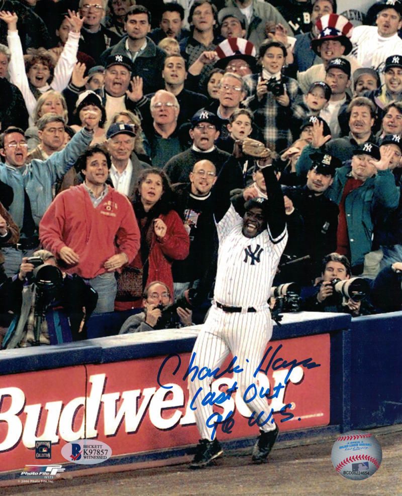Charlie Hayes Autographed New York Yankees 8x10 Photo Last Out 96 BAS
