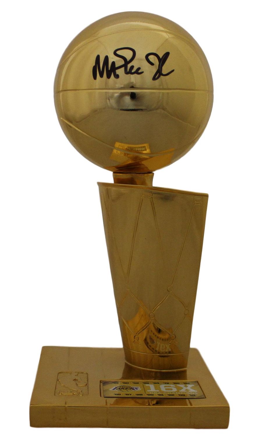 Magic Johnson Autographed Los Angeles Lakers 12&quot; NBA Trophy Replica BAS