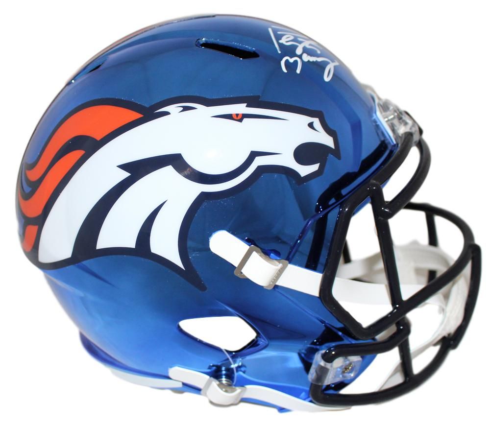 Peyton Manning Autographed Denver Broncos Chrome Replica Helmet FAN