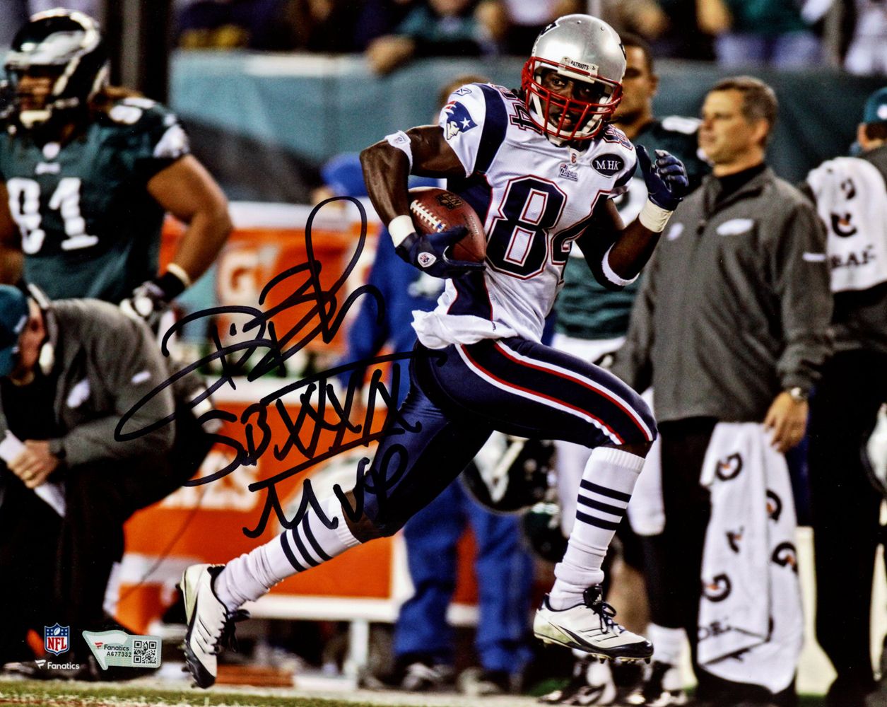Deion Branch Signed New England Patriots 8x10 Photo SB MVP Fanatics