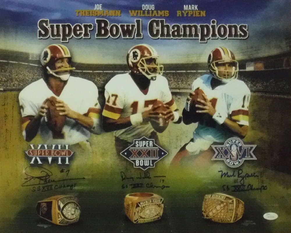 Washington Redskins Autographed Super Bowl Quarterbacks 16x20 Photo